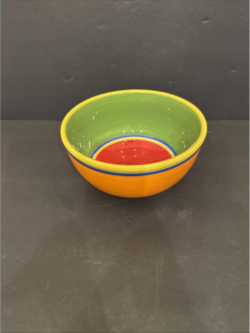 DANSK CARIBE ARUBA ORANGE CHINA 8” Wide By 3.75” H Medium Mixing Bowl 1 Qt